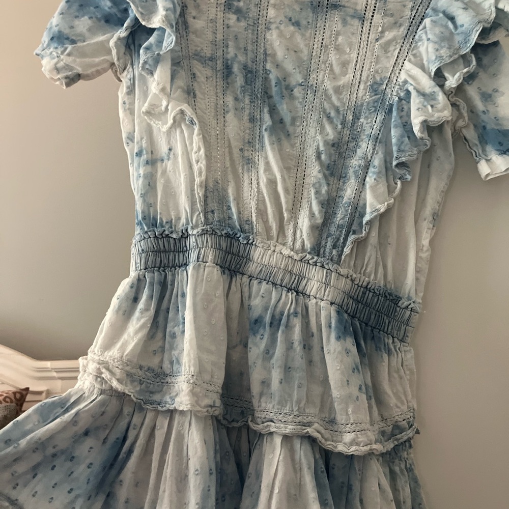 Blue Tie-Dye Ruffle Loveshack Fancy Dress
